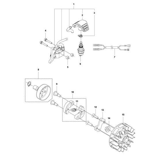 Ignition System, Clutch Assembly for Husqvarna 525HE3 Hedgetrimmer