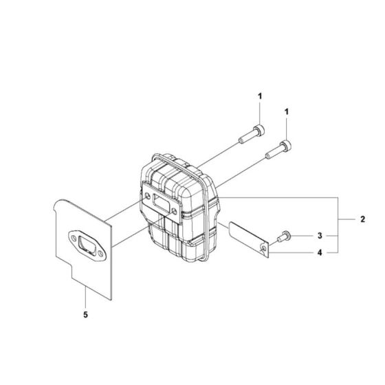 Muffler Assembly for Husqvarna 525HE3 Hedgetrimmer