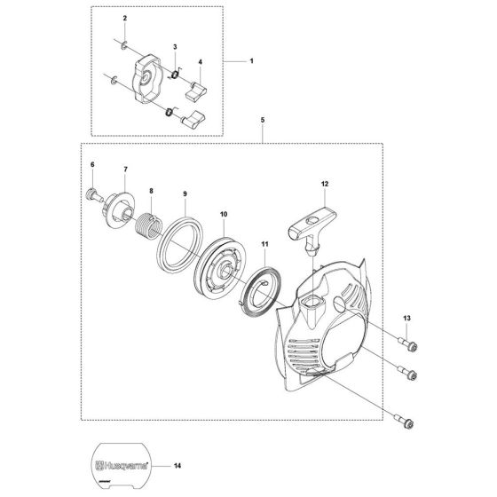 Starter Assembly for Husqvarna 525HE3 Hedgetrimmer