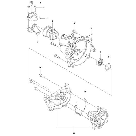 Crankcase Assembly for Husqvarna 525HE3 Hedgetrimmer