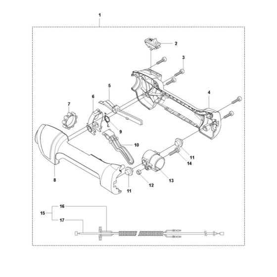 Throttle Control Assembly for Husqvarna 525HE4 Hedgetrimmer