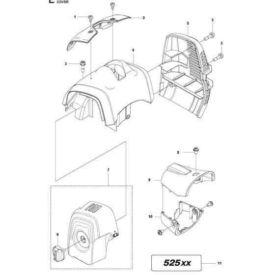 Cover Assembly for Husqvarna 525HE4 Hedgetrimmer