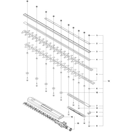 Cutting Equipment Assembly for Husqvarna 525HE4 Hedgetrimmer