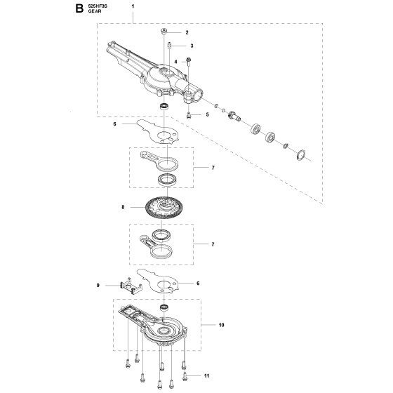 Gears Assembly for Husqvarna 525 HF3S Hedge Trimmers