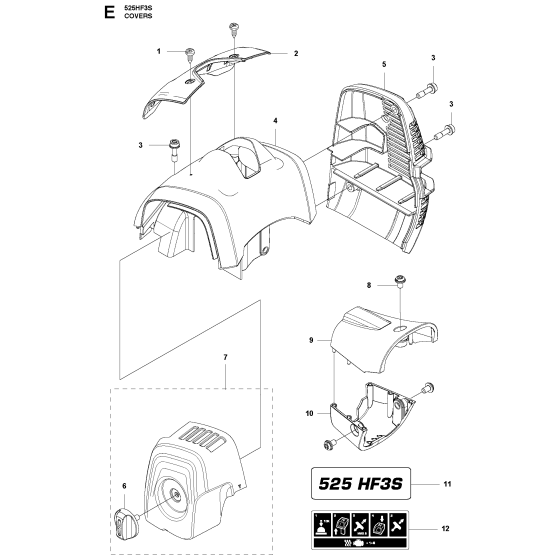 Cover Assembly for Husqvarna 525 HF3S Hedge Trimmers