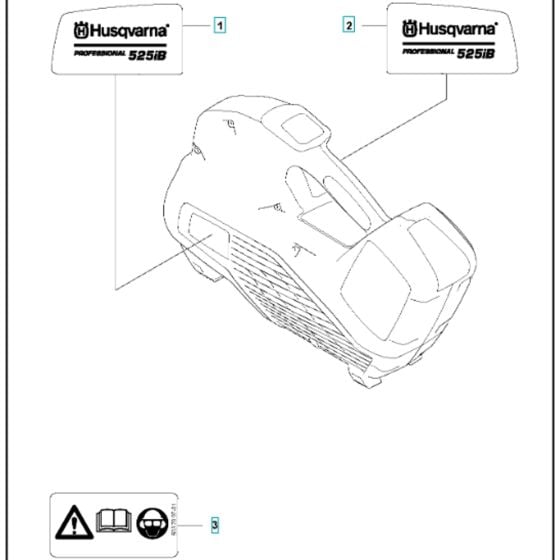 Decal Assembly for Husqvarna 525iB Battery Blower