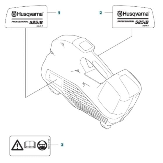 Decals for Husqvarna 525iB Mark II Battery Blower