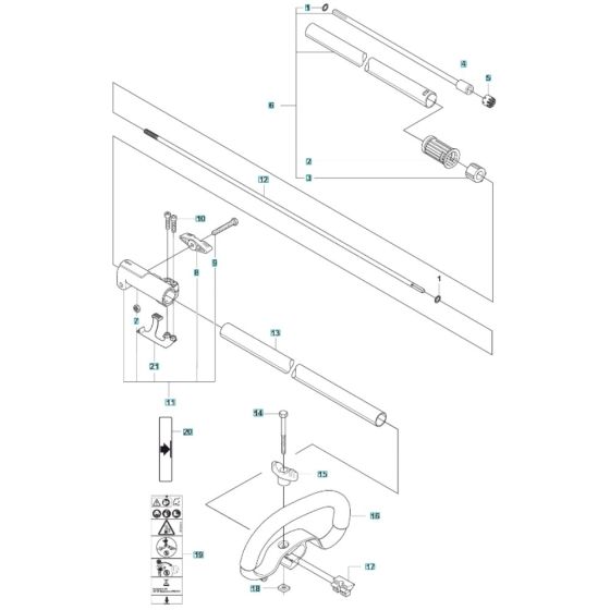 Shaft and Handle for Husqvarna 525iLK Battery Trimmer