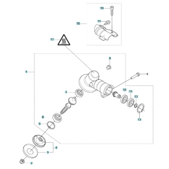 Bevel Gear for Husqvarna 525iLXT Battery Trimmer