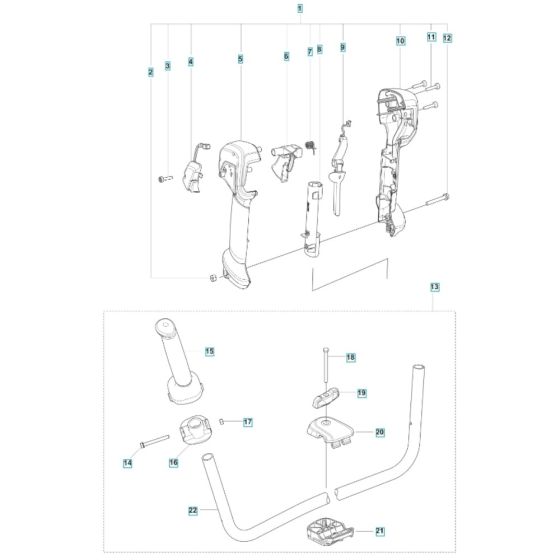 Handle for Husqvarna 525iRXT Battery Brushcutter