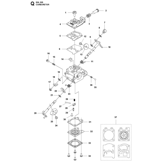 Carburetor Assembly For Husqvarna 525L Brushcutters