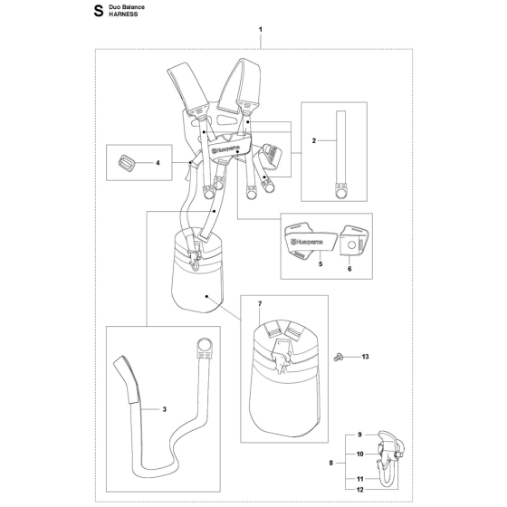 Harness Assembly For Husqvarna 525L Brushcutters