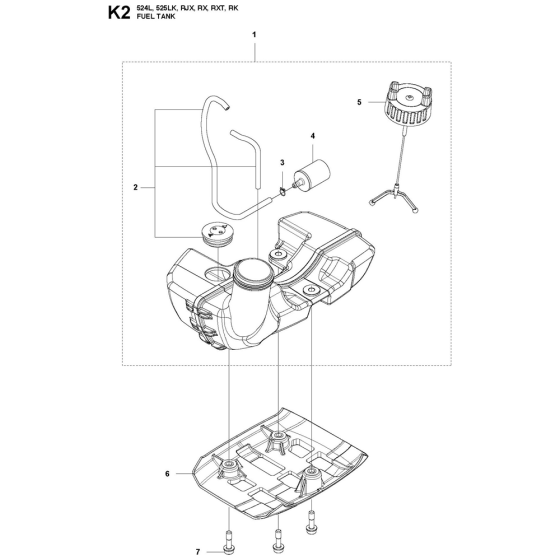 Fuel Tank Assembly For Husqvarna 525LK Brushcutters