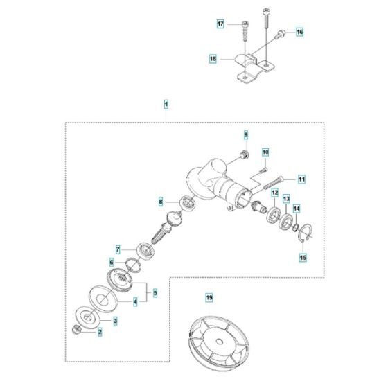 Bevel Gear Assembly for Husqvarna 525 LS Mark II Brushcutter