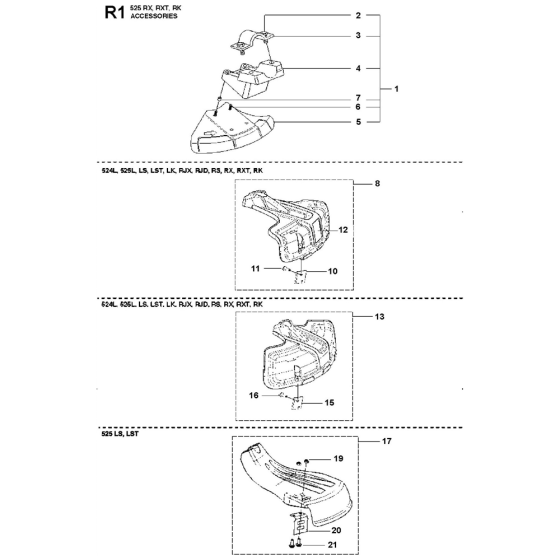 Accessories Assembly For Husqvarna 525LST Brushcutters