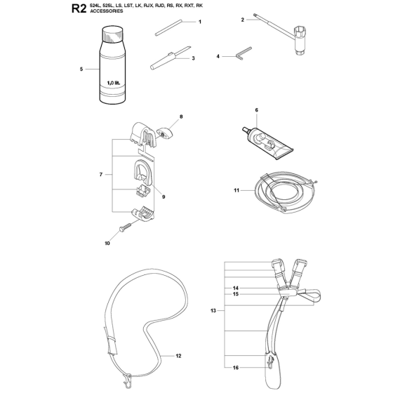 Accessories-2 Assembly For Husqvarna 525LST Brushcutters