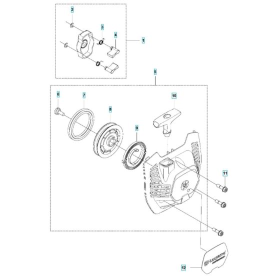 Starter Assembly for Husqvarna 525 LST Mark II Brushcutter