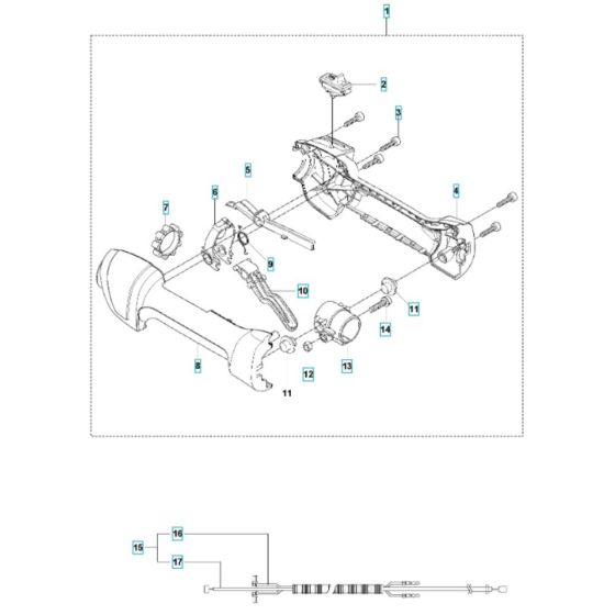 Throttle Assembly for Husqvarna 525 LST Mark II Brushcutter