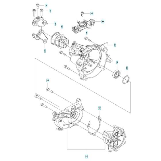 Crankcase Assembly for Husqvarna 525 LST Mark II Brushcutter