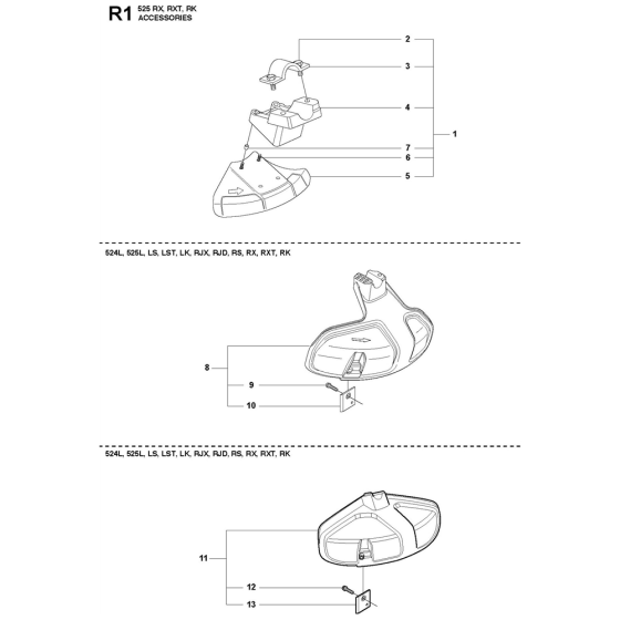 Accessories Assembly For Husqvarna 525RS Brushcutters