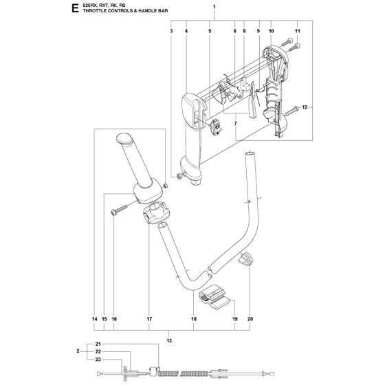 Throttle Controls Assembly For Husqvarna 525RS Brushcutters