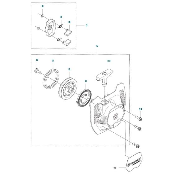 Starter Assembly for Husqvarna 525RX Mark II Brushcutter