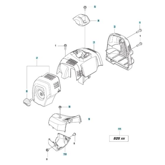 Cover Assembly for Husqvarna 525RX Mark II Brushcutter