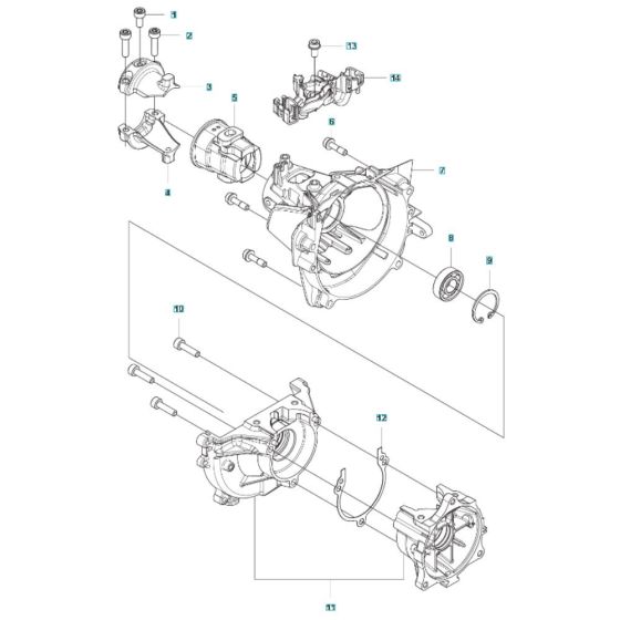 Crankcase Assembly for Husqvarna 525RX Mark II Brushcutter