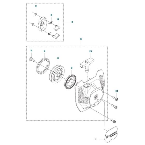 Starter Assembly for Husqvarna 525RXT Mark II Brushcutter