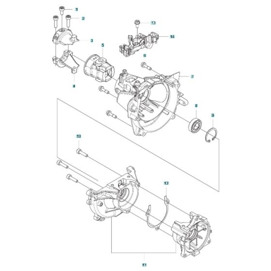 Crankcase Assembly for Husqvarna 525RXT Mark II Brushcutter