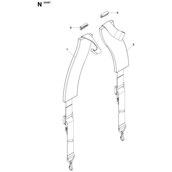 Harness Assembly for Husqvarna 530BT Leaf Blower