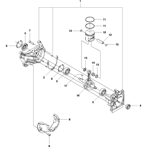 Piston & Crankshaft Assembly for Husqvarna 530BT Leaf Blower