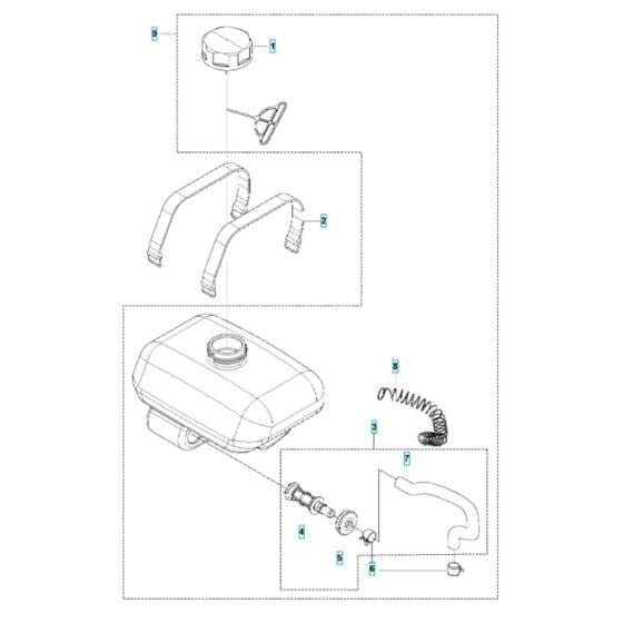 Fuel Tank Assembly for Husqvarna 531RB Brushcutter