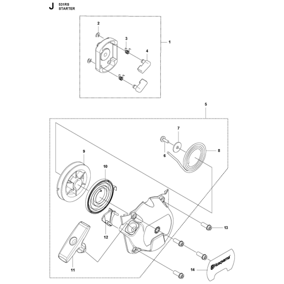 Starter Assembly For Husqvarna 531RS Brushcutters