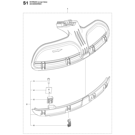 Accessories-2 Assembly For Husqvarna 531RS Brushcutters