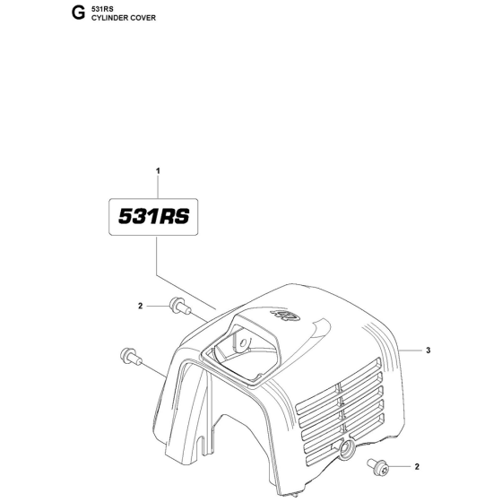 Cylinder Cover Assembly For Husqvarna 531RS Brushcutters