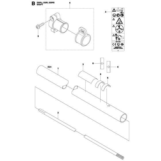 Shaft Assembly For Husqvarna 533RS Brushcutters