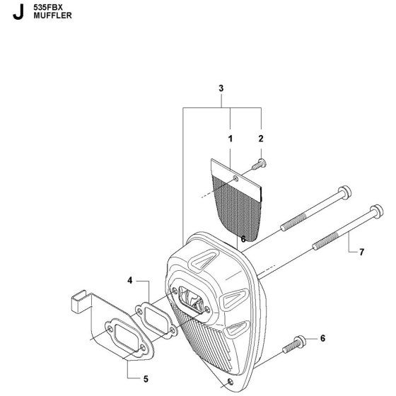 Muffler Assembly For Husqvarna 535FBX Brushcutters