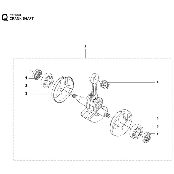 Crankshaft Assembly For Husqvarna 535FBX Brushcutters