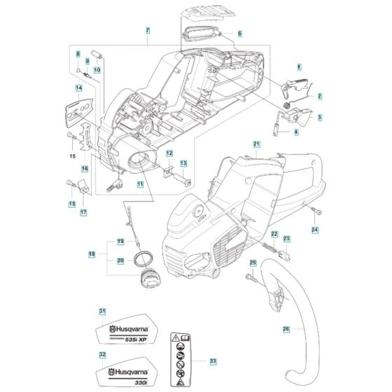 Crankcase for Husqvarna 535i XP Battery Chainsaw