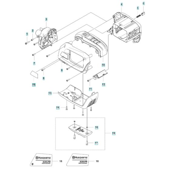 Housing for Husqvarna 535iFR BT Battery Brushcutter