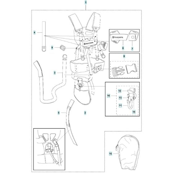 Harness for Husqvarna 535iRXT Battery Brushcutter