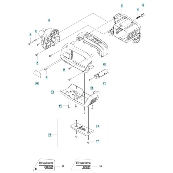 Housing for Husqvarna 535iRXT Battery Brushcutter