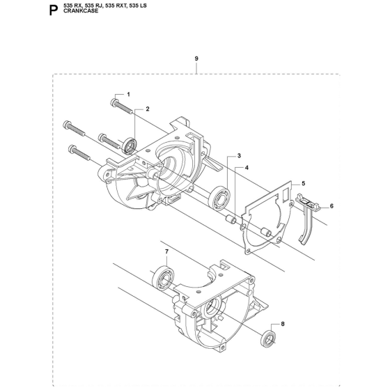 Crankcase Assembly For Husqvarna 535LS Brushcutters