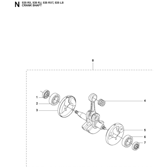 Crankshaft Assembly For Husqvarna 535RJ Brushcutters