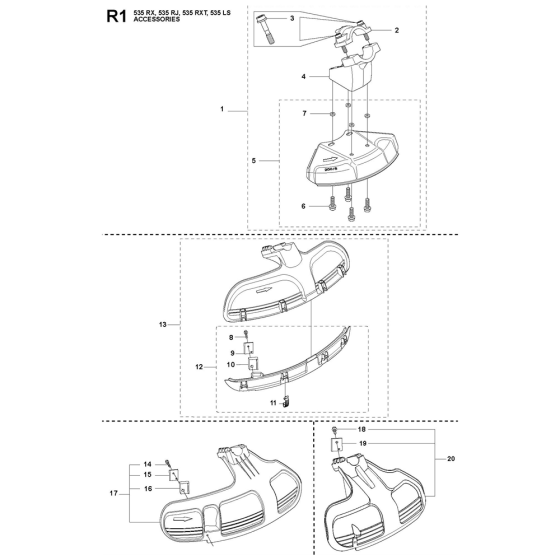 Accessories Assembly For Husqvarna 535RJ Brushcutters