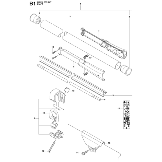 Shaft Assembly For Husqvarna 535RXT Brushcutters