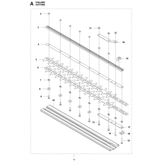 Cutting Equipment Assembly for Husqvarna 536LIHE3 Hedge Trimmers