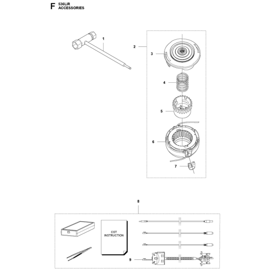 Accessories Assembly For Husqvarna 536LiR Brushcutters