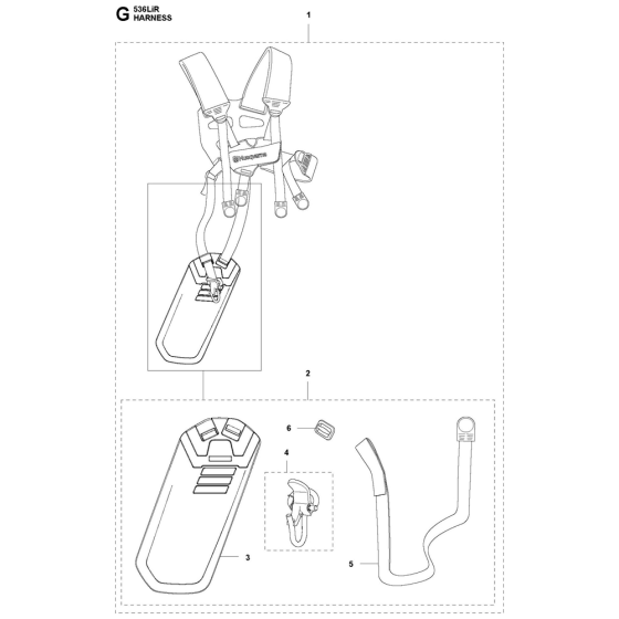 Harness Assembly For Husqvarna 536LiR Brushcutters